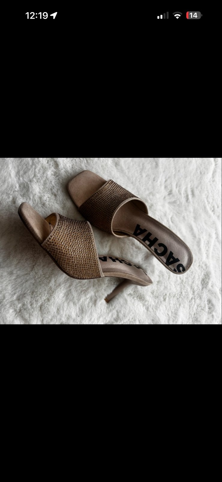 Sacha Slippers met hak - Maat 39 - Zo goed als nieuw, Ophalen of Verzenden, Zo goed als nieuw, Beige, Slippers