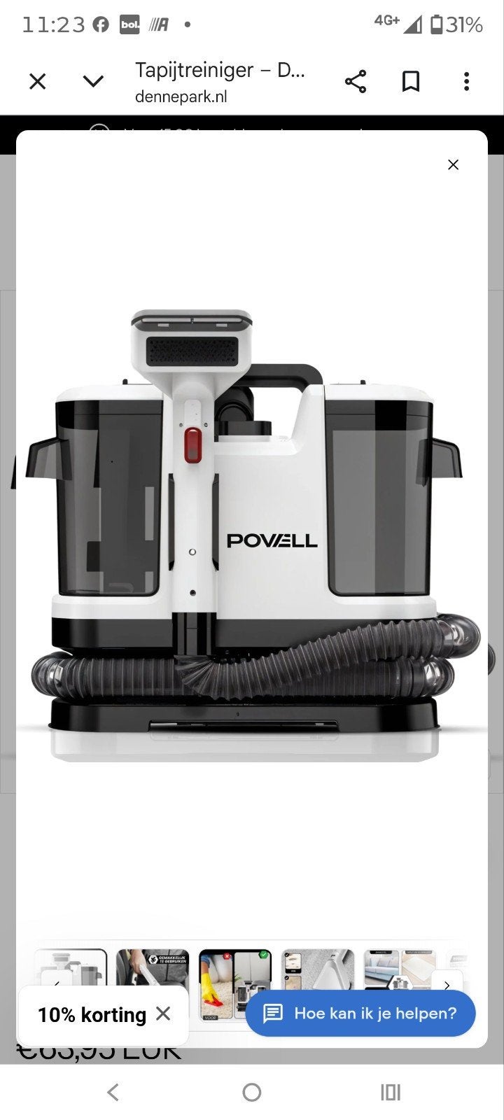 POVELL Tapijtreiniger - Dieptereiniger voor Thuis en Auto, Overige merken, Nieuw, Vloerreiniger, Minder dan 1200 watt