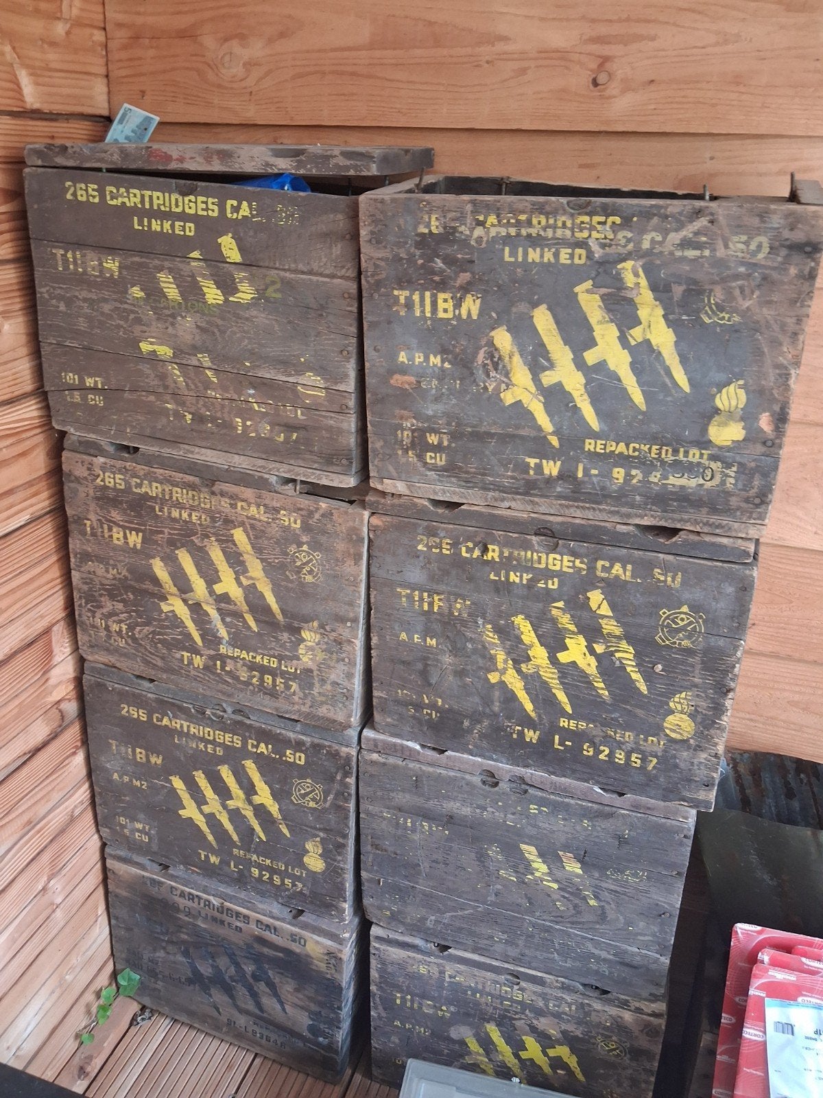 US WW2 cal .50 houten kisten laaste 7, Amerika, ., Ophalen of Verzenden, .