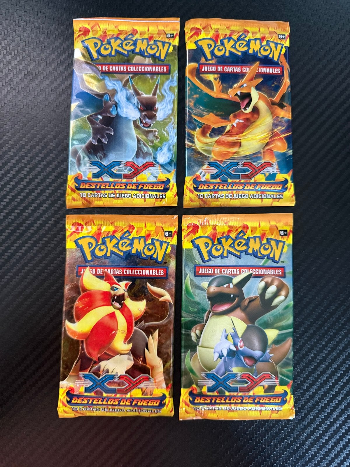Pokémon XY flashfire Booster Packs spaans spanish (4 stuks), Ophalen of Verzenden, Nieuw, Booster