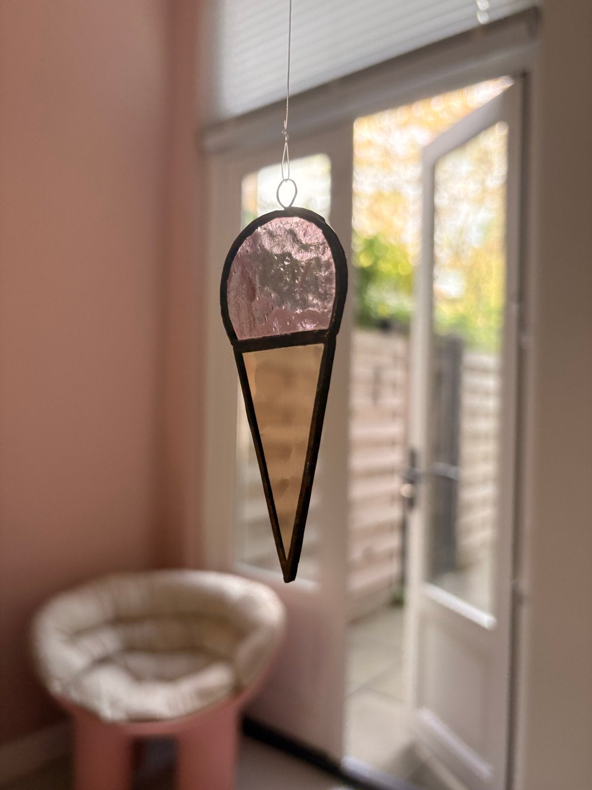 Glas in Lood IJsje Hanger, Huis en Inrichting, Meerkleurig, Overige stijlen, Ophalen of Verzenden, Zo goed als nieuw