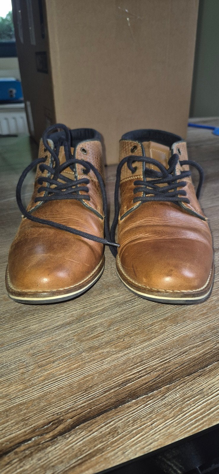 Heren Veterschoenen - Bruin Leer, Maat 42, Kleding | Heren, Schoenen, Bruin, Ophalen of Verzenden, Van Beers, Gedragen