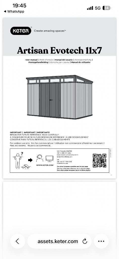 Keter Artisan Ecotech 11x7 Tuinhuis/Tuinschuur - Nette Staat, Kunststof, 200 tot 400 cm, Tuinhuis, Zo goed als nieuw