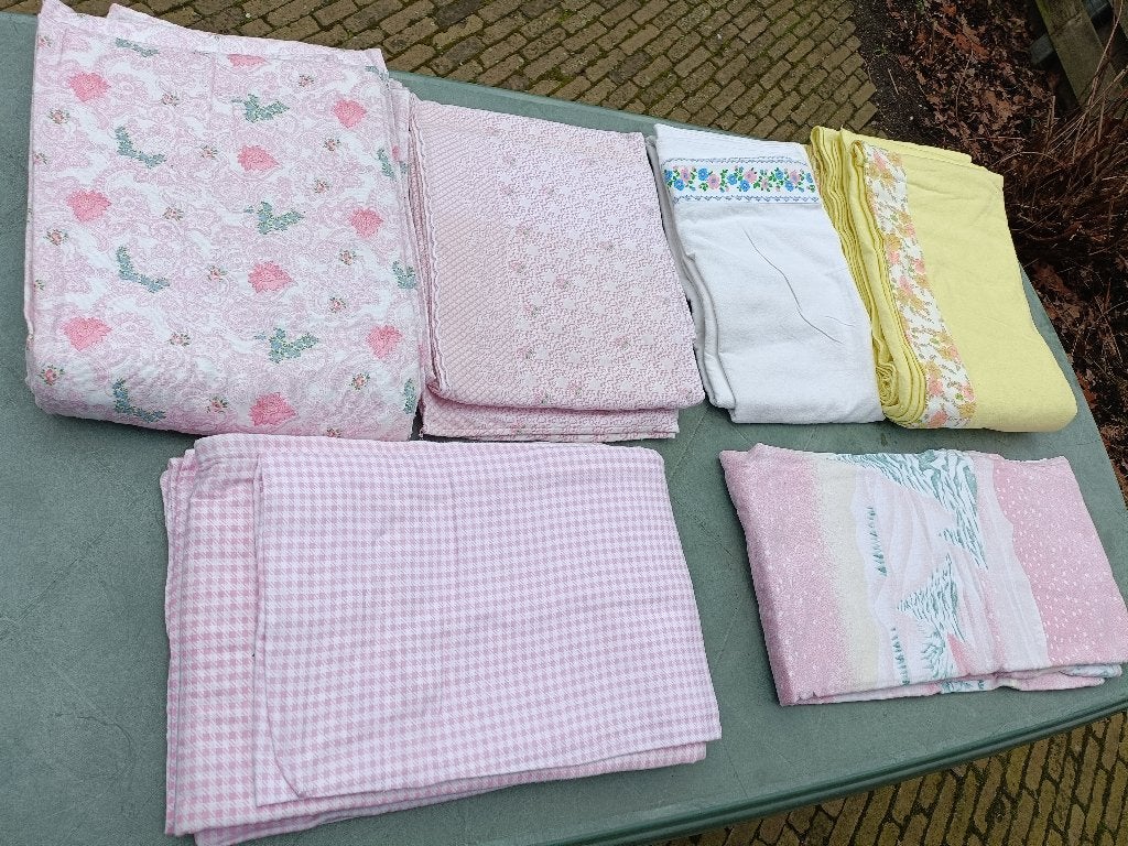 Diverse FLANELLEN vintage beddengoed ZIE OMSCHRIJVING (LA11), Ophalen of Verzenden, Gebruikt, Overige maten, Overige typen