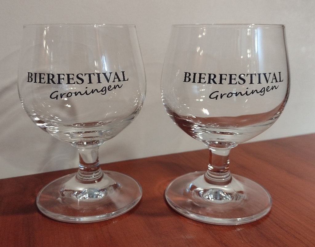 Groninger Bierfest Proefglazen 15cl., Ophalen of Verzenden, Zo goed als nieuw, Glas of Glazen, Overige merken