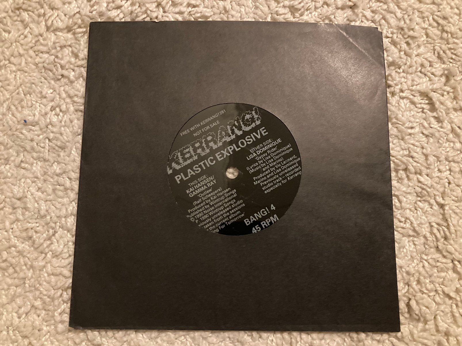 Gamma Ray KAI HANSEN flexi 7” vinyl KERRANG, Cd's en Dvd's, Vinyl | Hardrock en Metal, Ophalen of Verzenden, Zo goed als nieuw