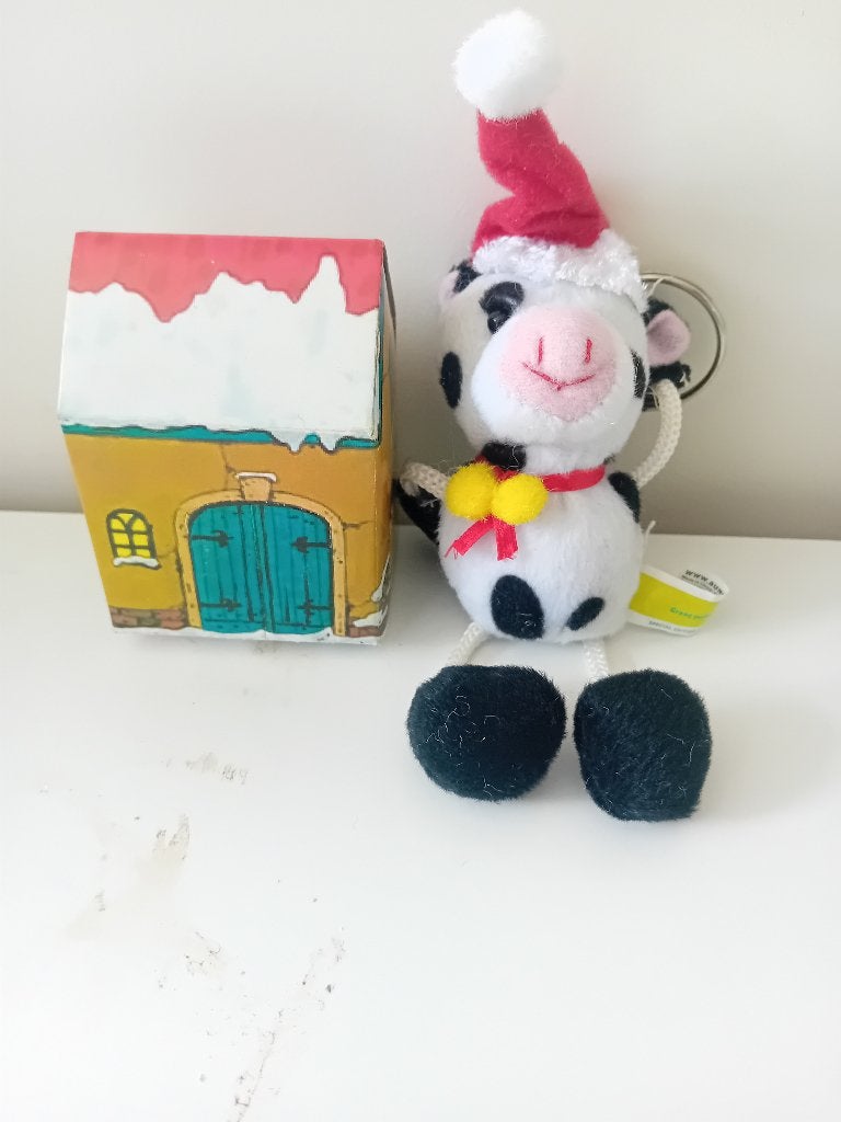 Kerstbungel in de vorm van een koe, Ophalen, Gebruikt, Knuffel of Figuurtje