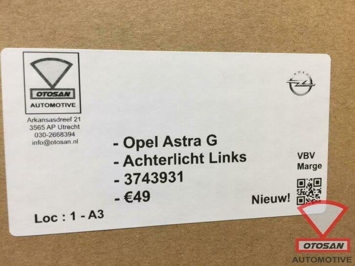 opel astra g achterlicht links nieuw! 3743931, Ophalen of Verzenden, Kontakt@opel-infoservice.de, Opel, Bahnhofsplatz 1
65423  Russelsheim am Main, DE