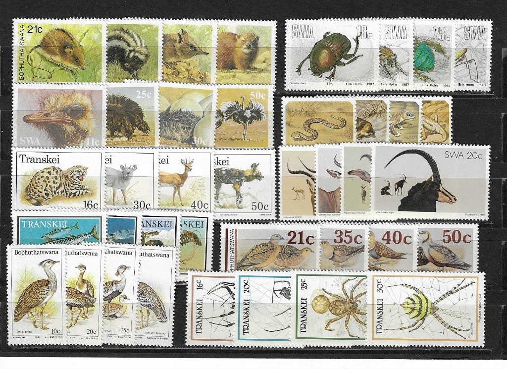 Zuid Afrika en thuislanden 27 postfrisse series Fauna, Verzenden, Zuid-Afrika, Postfris