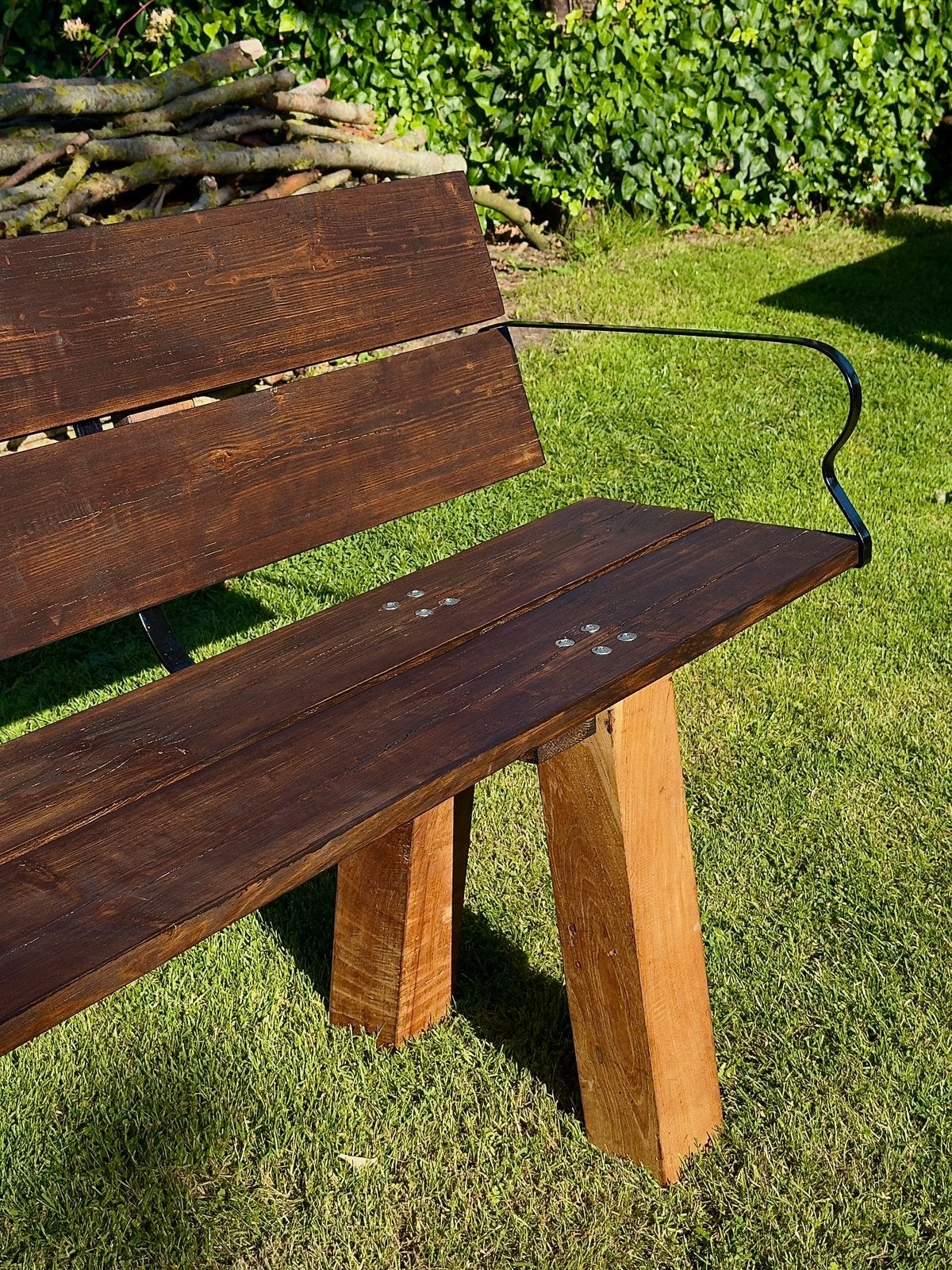 Robuuste zware tuinbank, Ophalen, Zo goed als nieuw, Hout