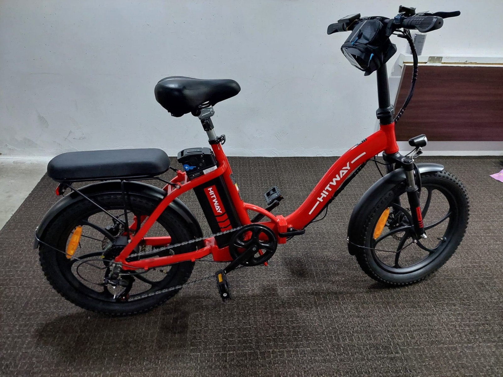 Elektrische rode VOUWfiets, als nieuw!, 20 inch of meer, Versnellingen, Nieuw, Totaal opvouwbaar