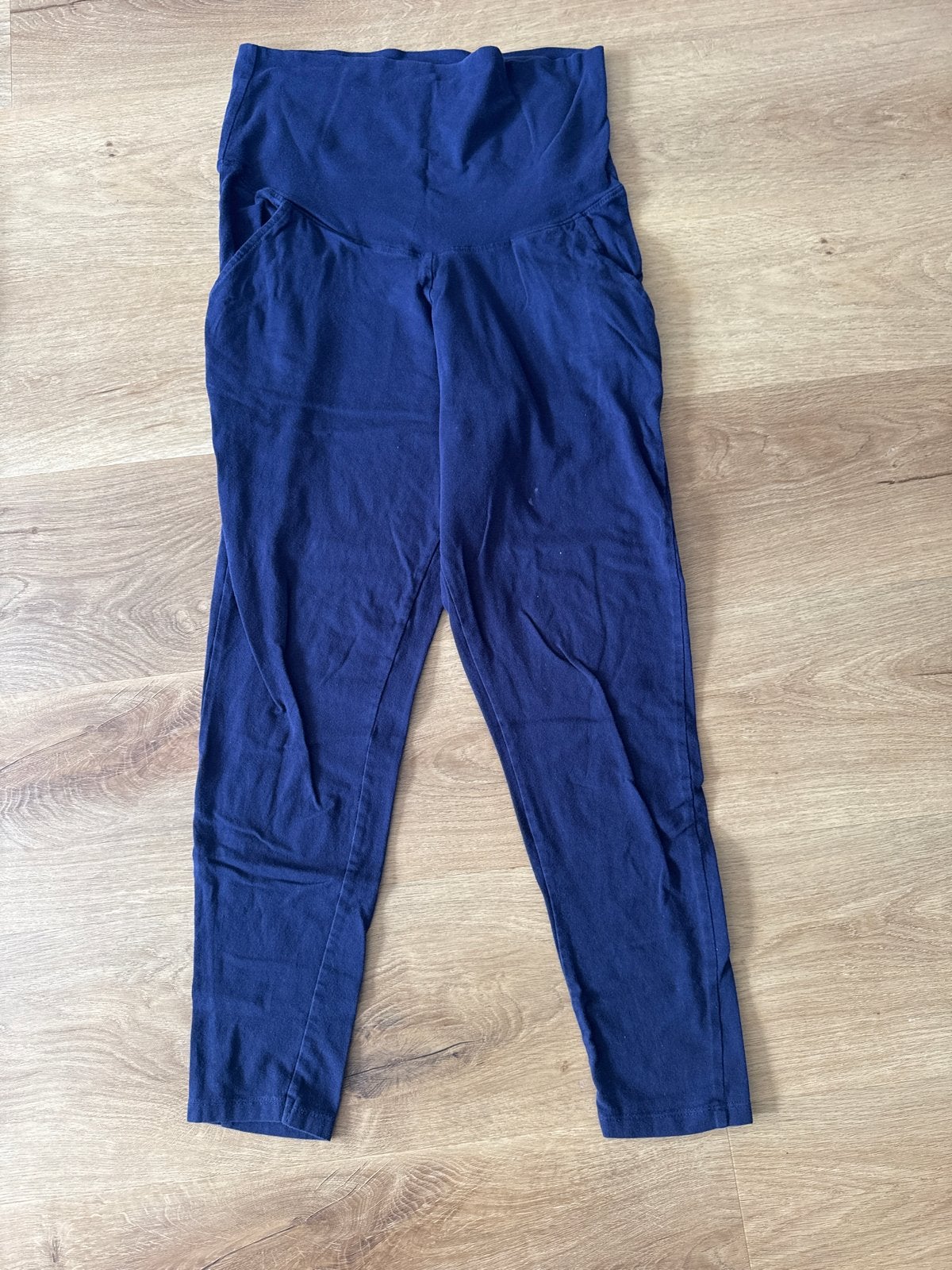 Zwangerschapsbroek The Mom Store - Maat S, Kleding | Dames, Positiekleding, Blauw, Ophalen of Verzenden, Maat 36 (S), Gedragen