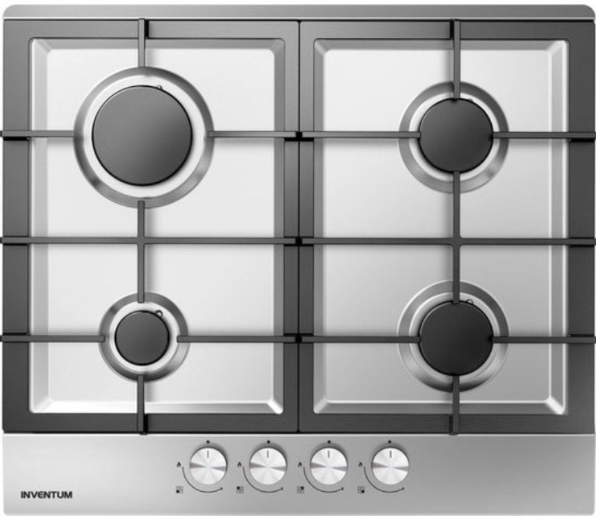 Inventum IKG6023GRVS inbouw gaskookplaat, Witgoed en Apparatuur, Kookplaten, Nieuw, Inbouw, Gas, 4 kookzones
