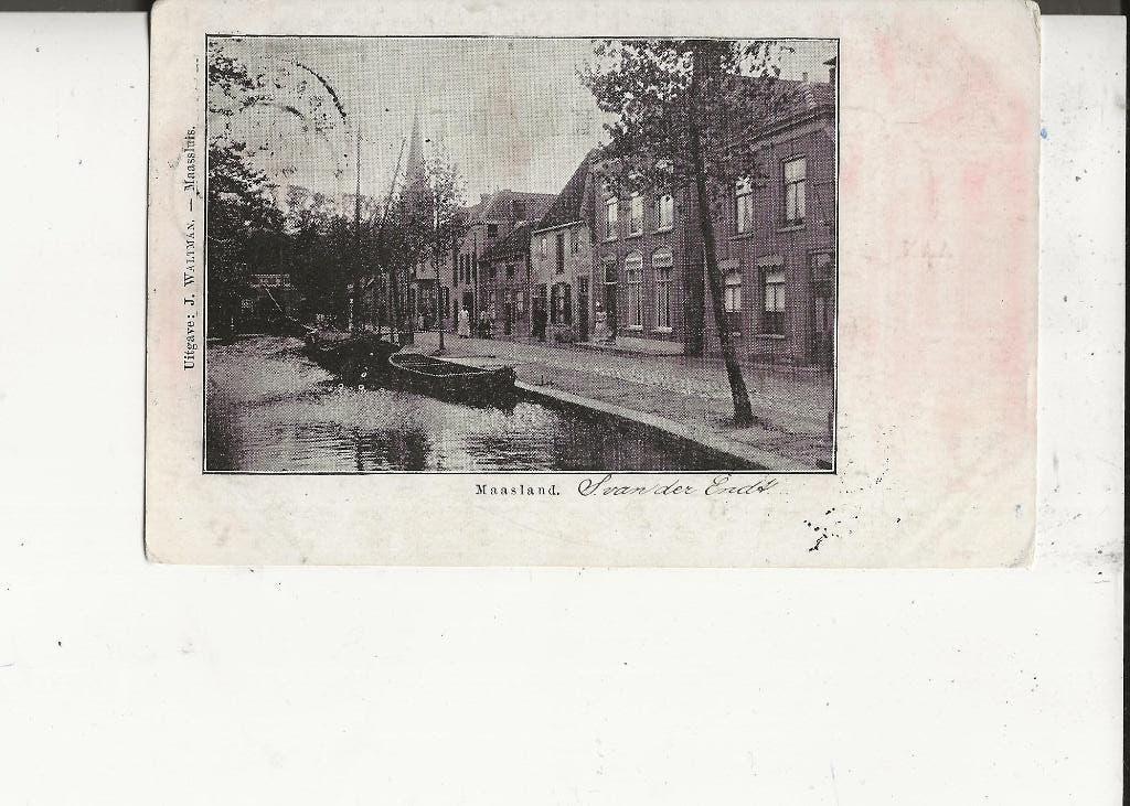 Maasland Huizen aan de Kade 11 mei 1903 j Waltman, Ophalen of Verzenden, Voor 1920, Gelopen, Zuid-Holland