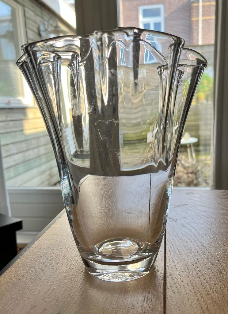 Orrefors Wave Design vaas, Gebruikt, Overige kleuren, Ophalen of Verzenden, Glas