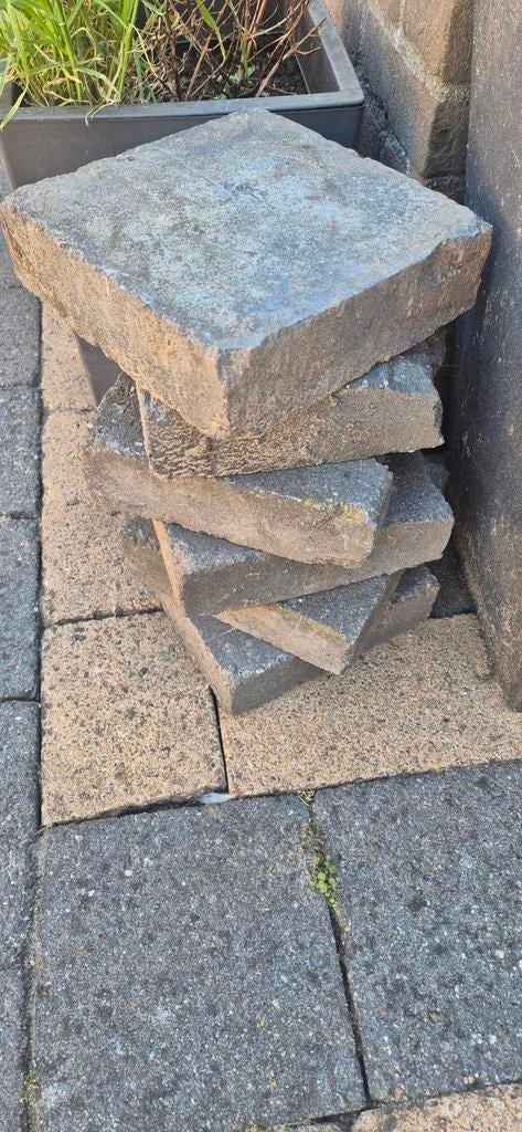 Gratis af te halen 24 stuks 20x20 cm, Ophalen of Verzenden, Gebruikt, Beton, Terrastegels