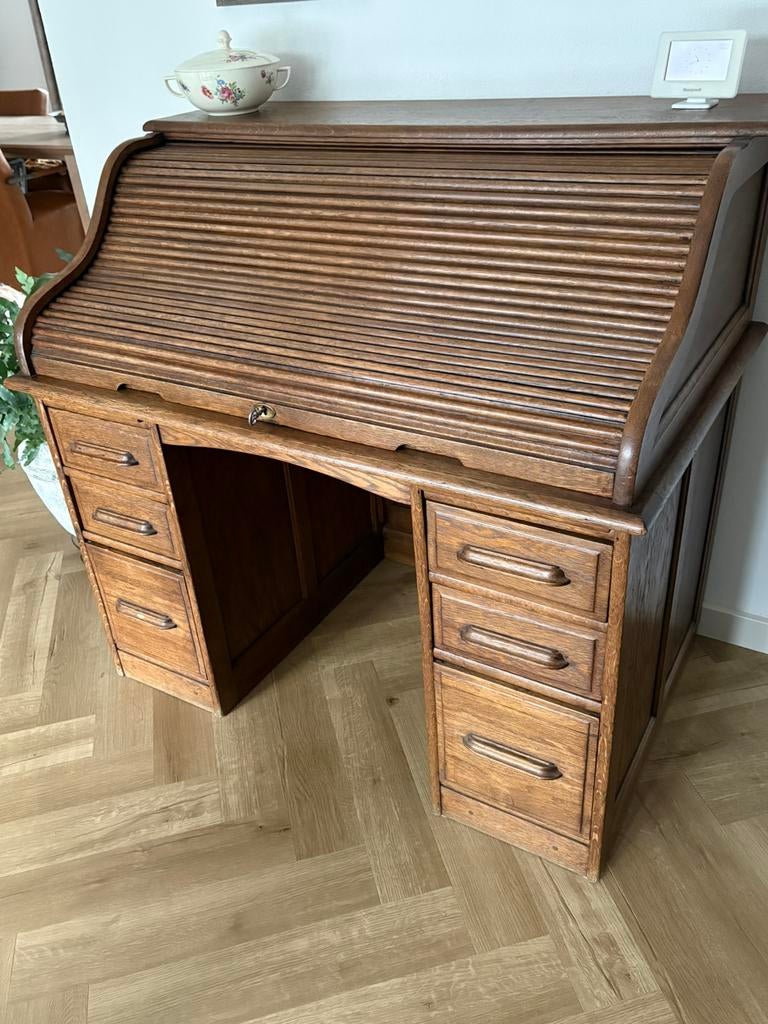Antiek rolluik bureau in perfecte staat., Ophalen, Gebruikt