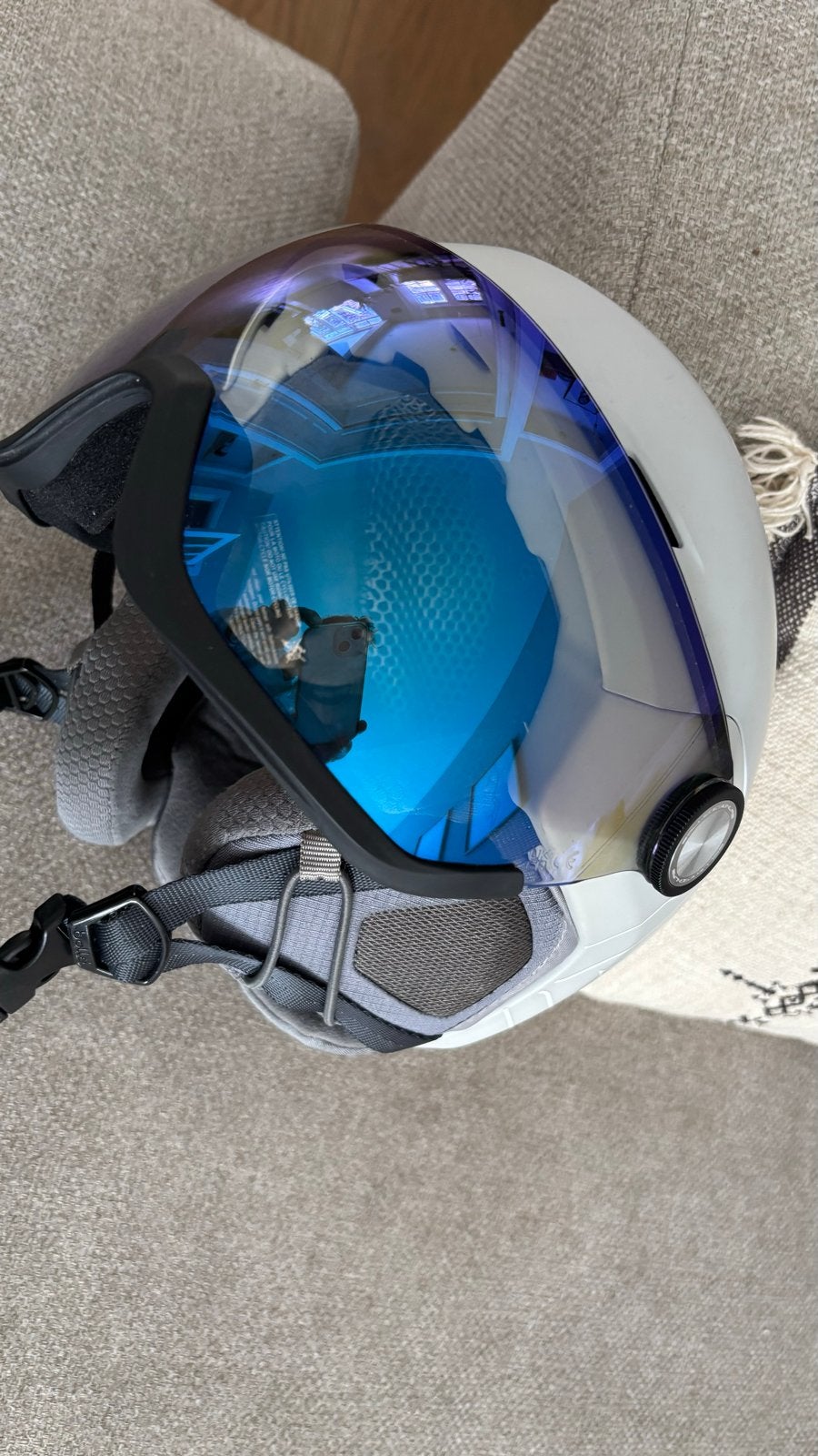 Bolle skihelm met vizier, Sport en Fitness, Skiën en Langlaufen, Overige typen, Zo goed als nieuw, Skiën, Ophalen
