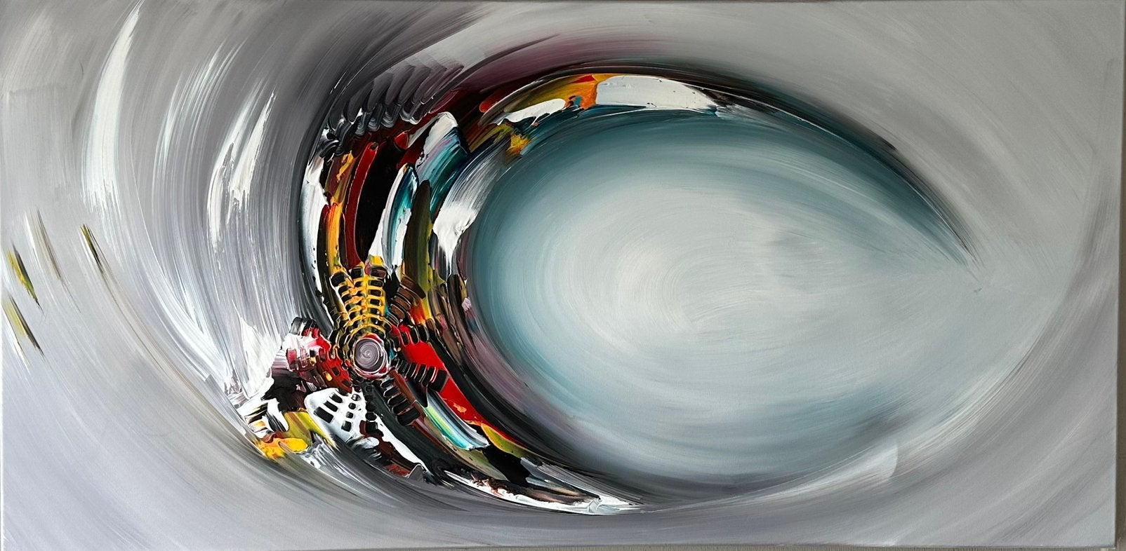 Gena G.- Abstract “In het diepte”- Handgeschilderd- Uniek, Ophalen of Verzenden