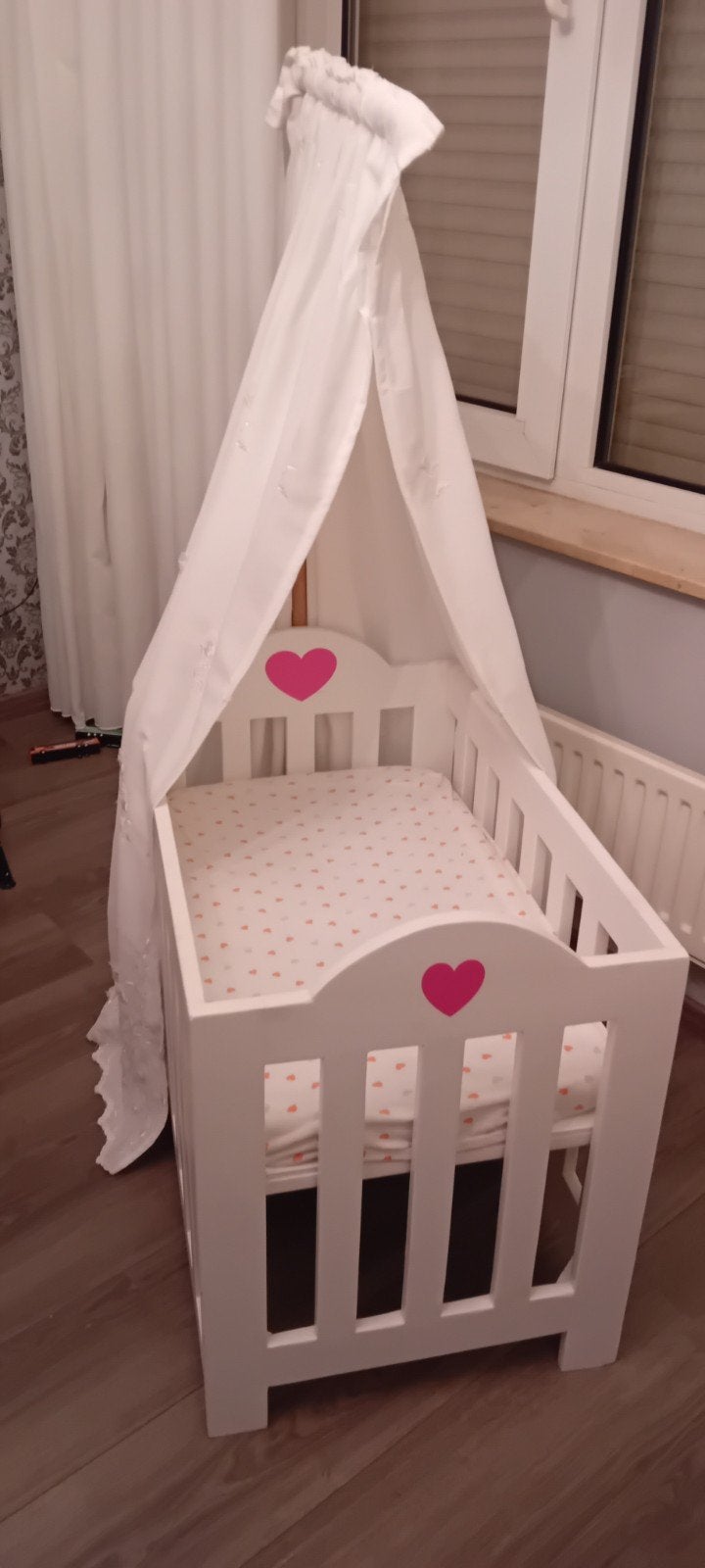eigen gemaakt poppenbed met en hemeltje, Ophalen, Minder dan 140 cm, Minder dan 70 cm