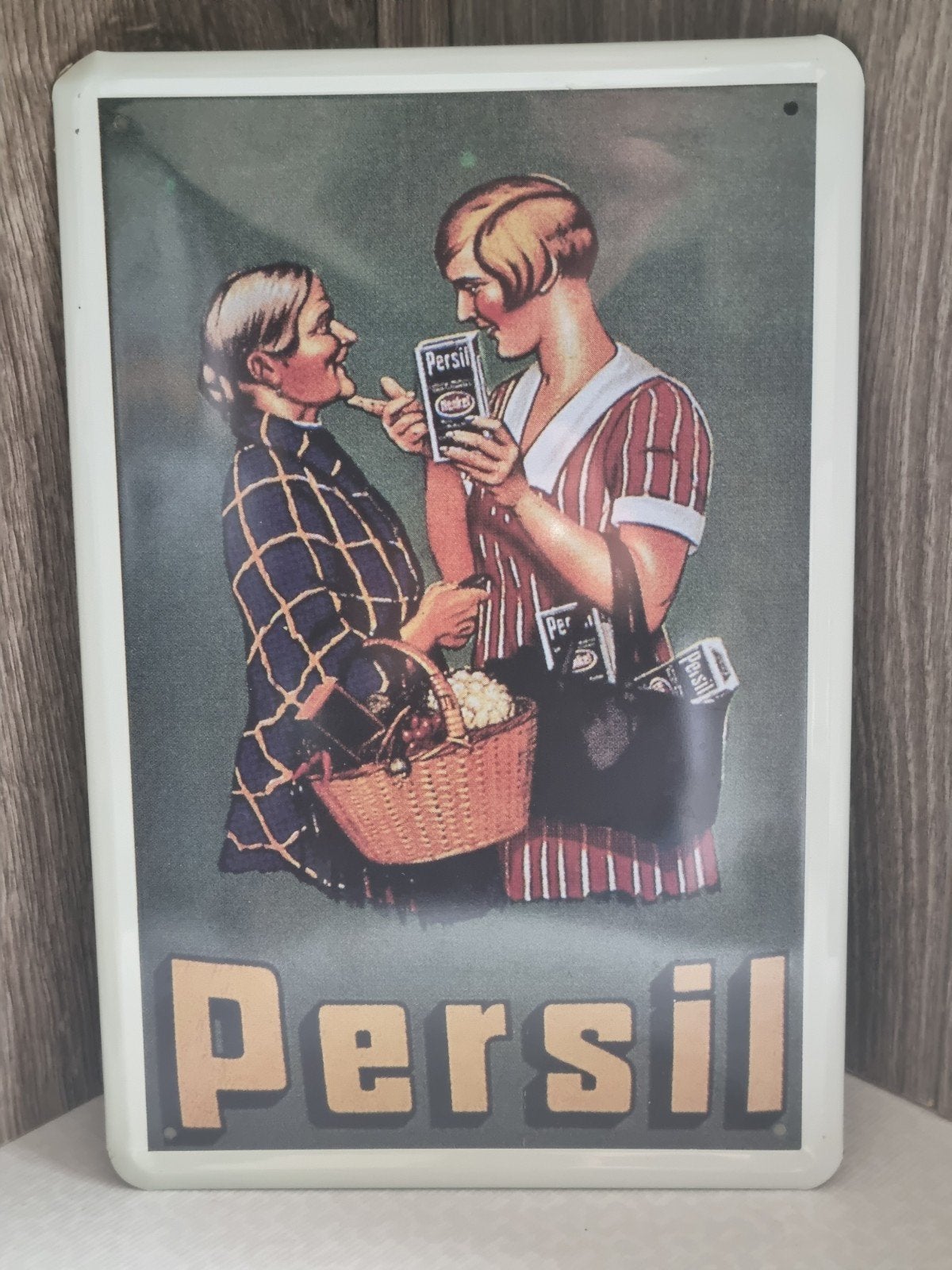 Vintage Persil Blikken Reclamebord - Nostalgische Decoratie, Ophalen of Verzenden