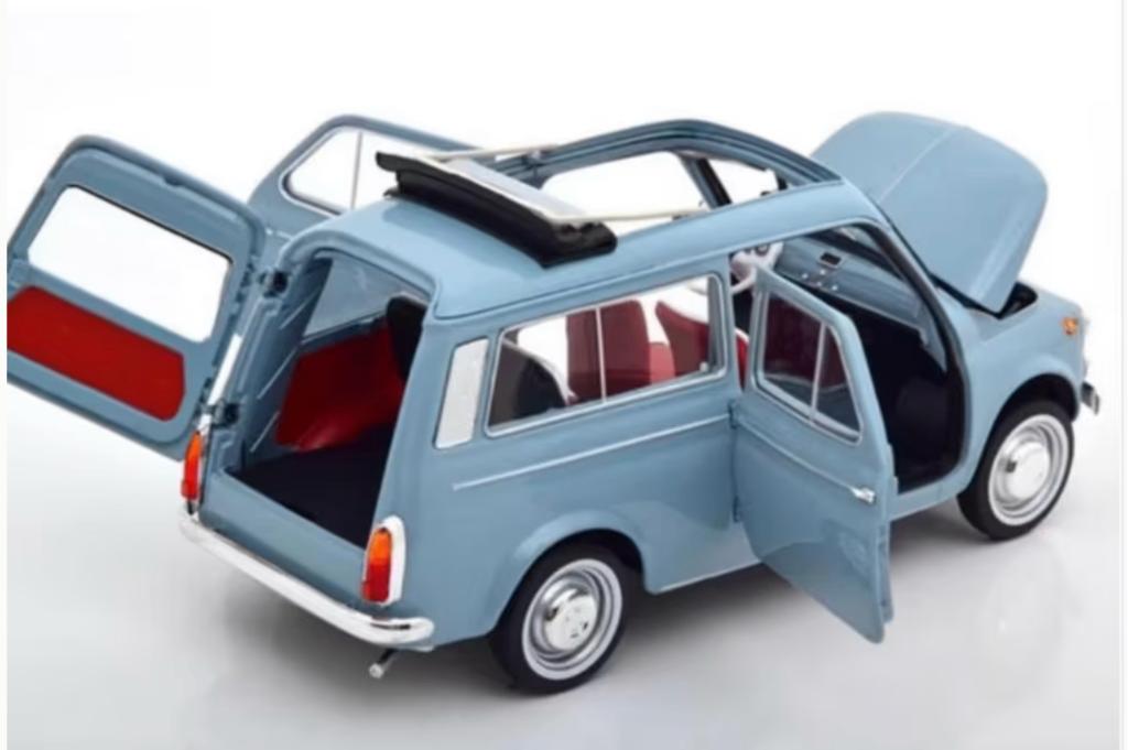FIAT 500 GIARDINIERA '64 BLAUW SCHAAL 1/18 NOREV REF. 187726, Hobby en Vrije tijd, Verzenden, Nieuw, Auto, Norev