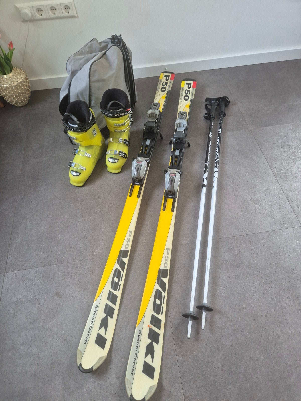 Complete skiset: Völkl P50 Slalom Carvers  + Nordica schoene, Overige merken, 160 tot 180 cm, Gebruikt, Ophalen of Verzenden