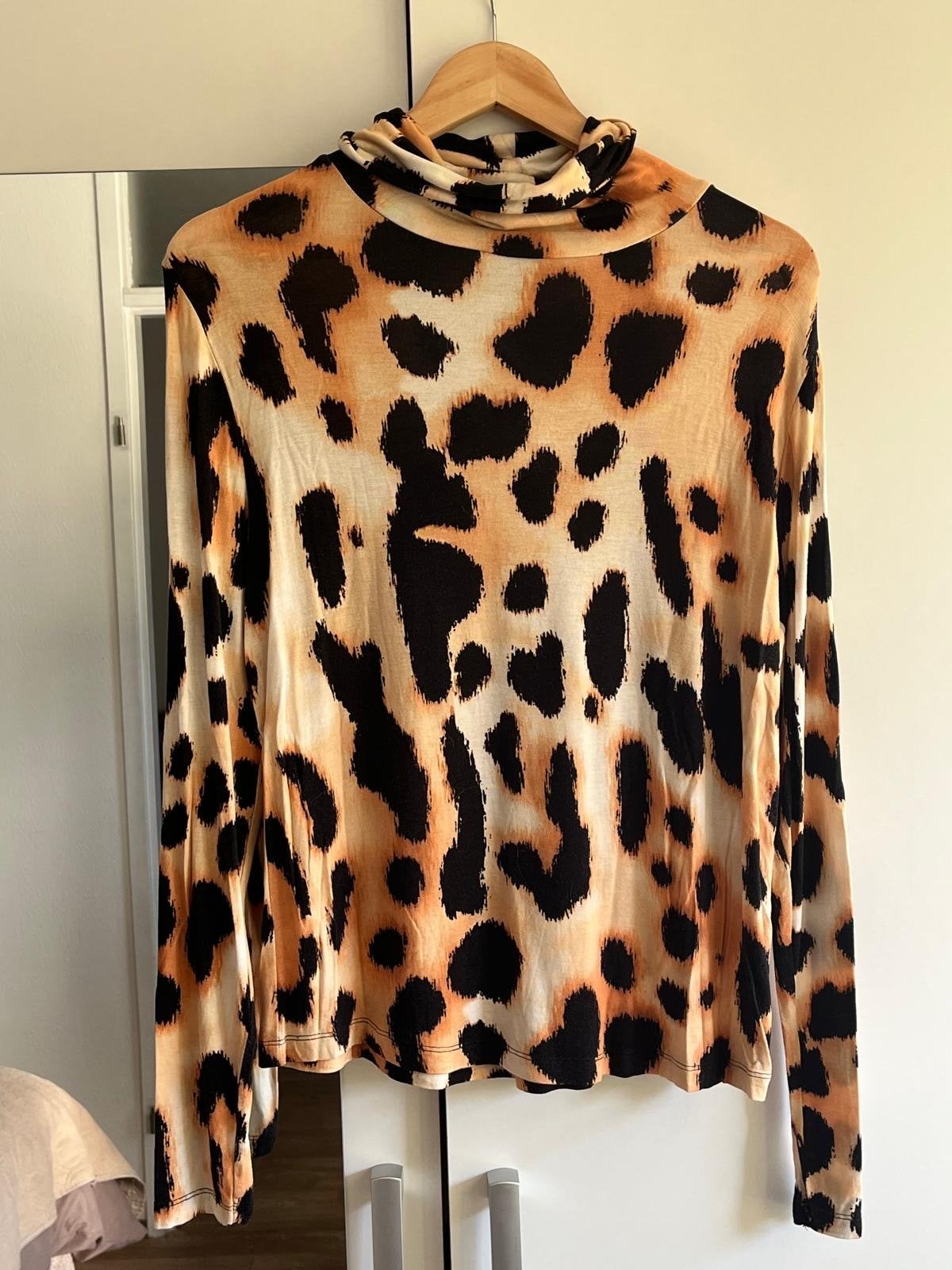 Shirt met col in luipaardprint, maat 40/42, Kleding | Dames, T-shirts, Maat 38/40 (M), Bruin, Ophalen of Verzenden, Zo goed als nieuw