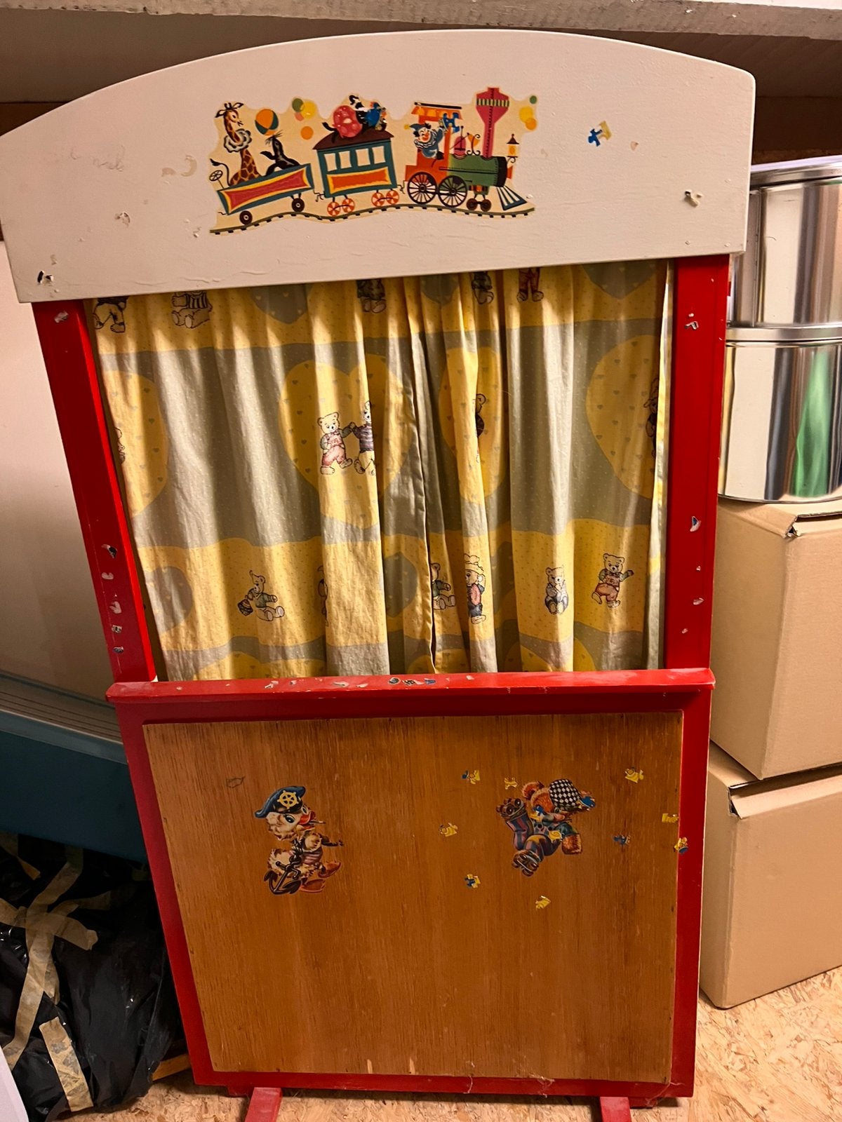 Vintage poppenkast met originele poppenkastpoppen, Ophalen, Gebruikt, Overige typen