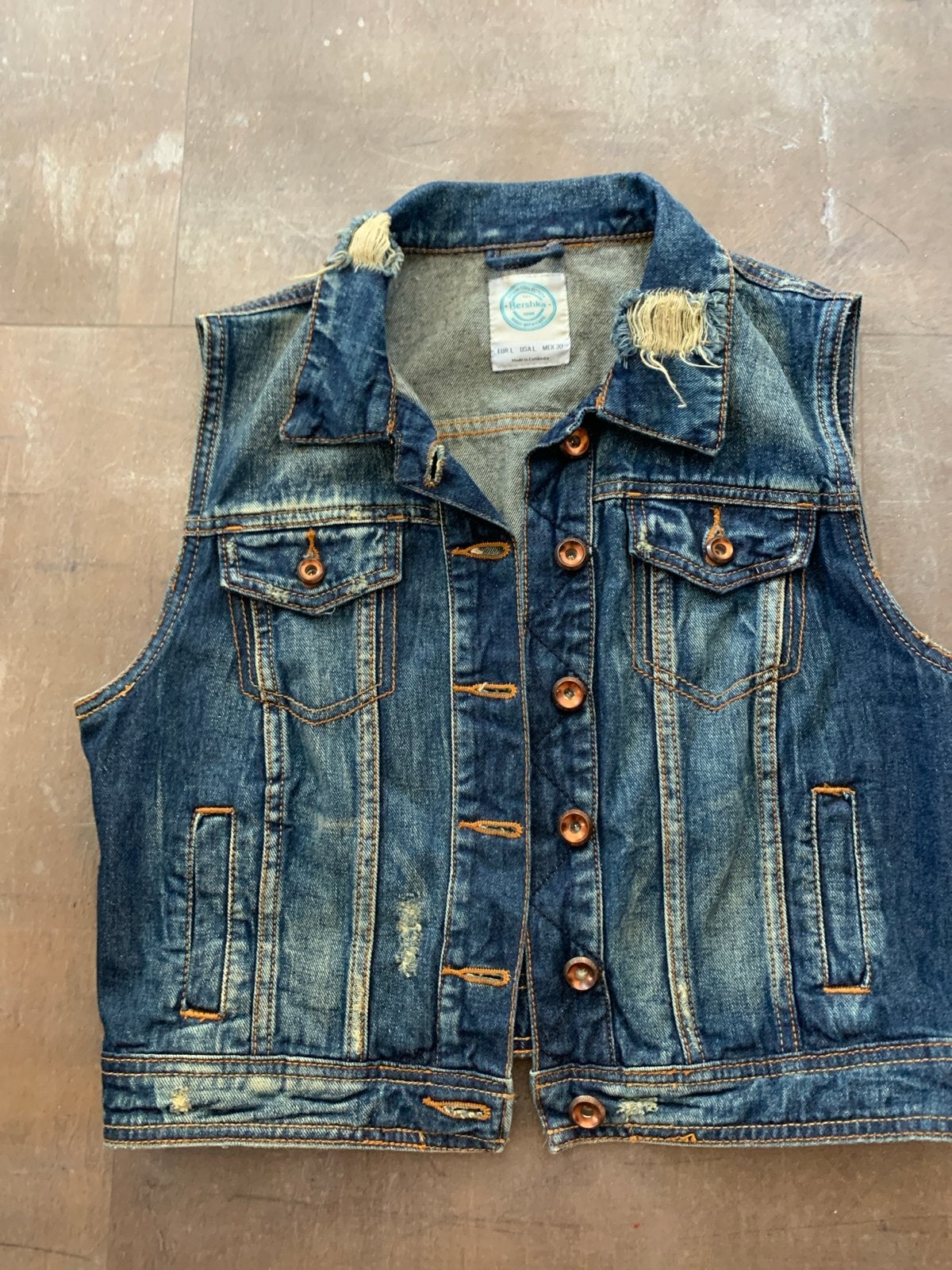 Bershka denim gilet - Maat L, Ophalen of Verzenden, Zo goed als nieuw