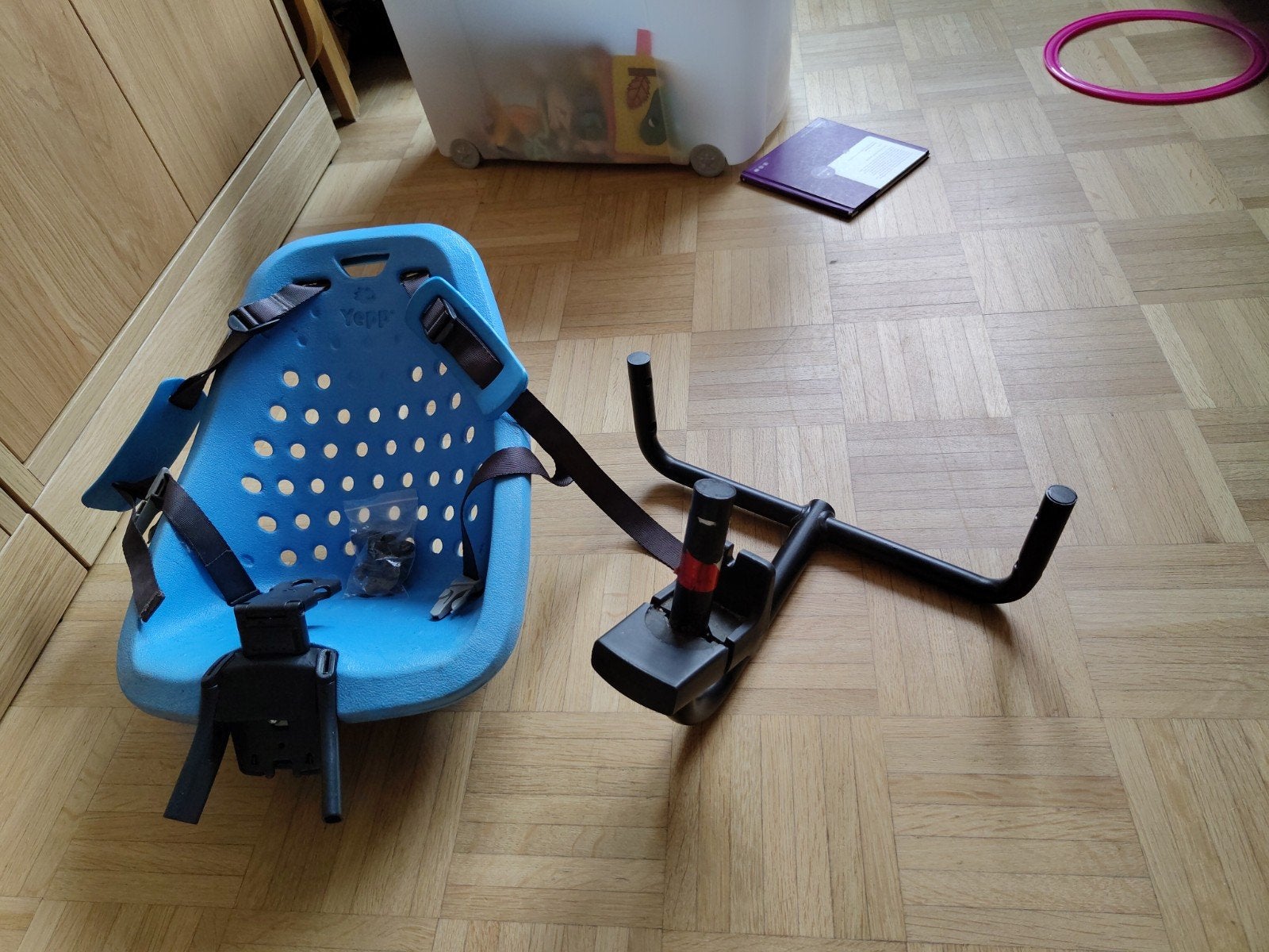 Gazelle Makki fietsstoel adapter inclusief yepp stoel, Gebruikt, Yepp, Voorzitje, Ophalen of Verzenden