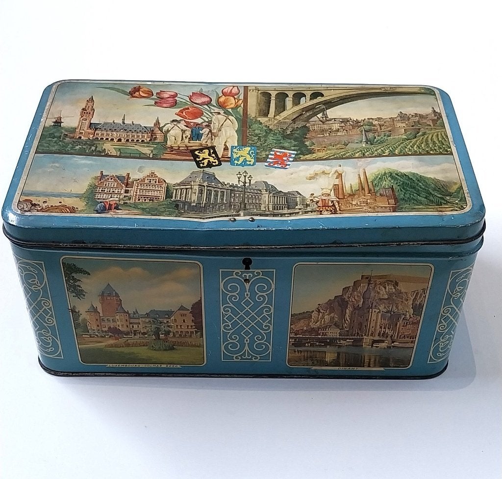 Vintage Metalen Voorraadblik / Winkelblik, merk Lonka, Ophalen of Verzenden, Gebruikt, Overige, Overige merken