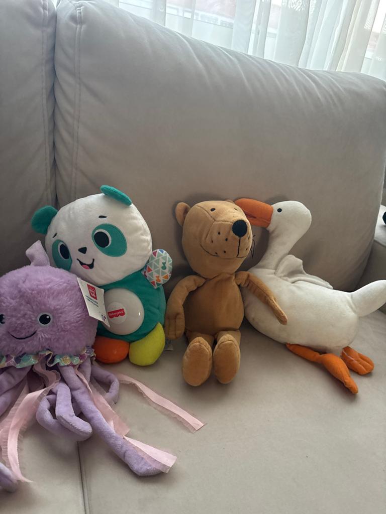 Leuke knuffels: inktvis, panda, beer en gans, Gebruikt, Overige karakters, Beer, Middelgroot (20 tot 80 cm)