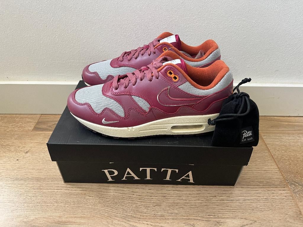 Patta x Nike Air Max 1 Waves Rush Maroon — US 8 / EU 41 — DS, Overige kleuren, Nike, Nieuw, Ophalen of Verzenden
