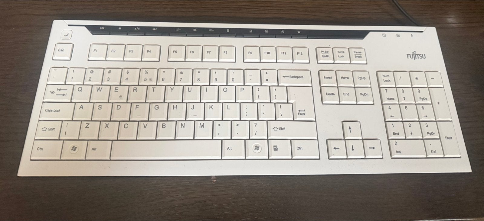 Fujitsu bedraad toetsenbord - Qwerty indeling, Computers en Software, Gebruikt, Ophalen of Verzenden, Qwerty, Numeriek gedeelte