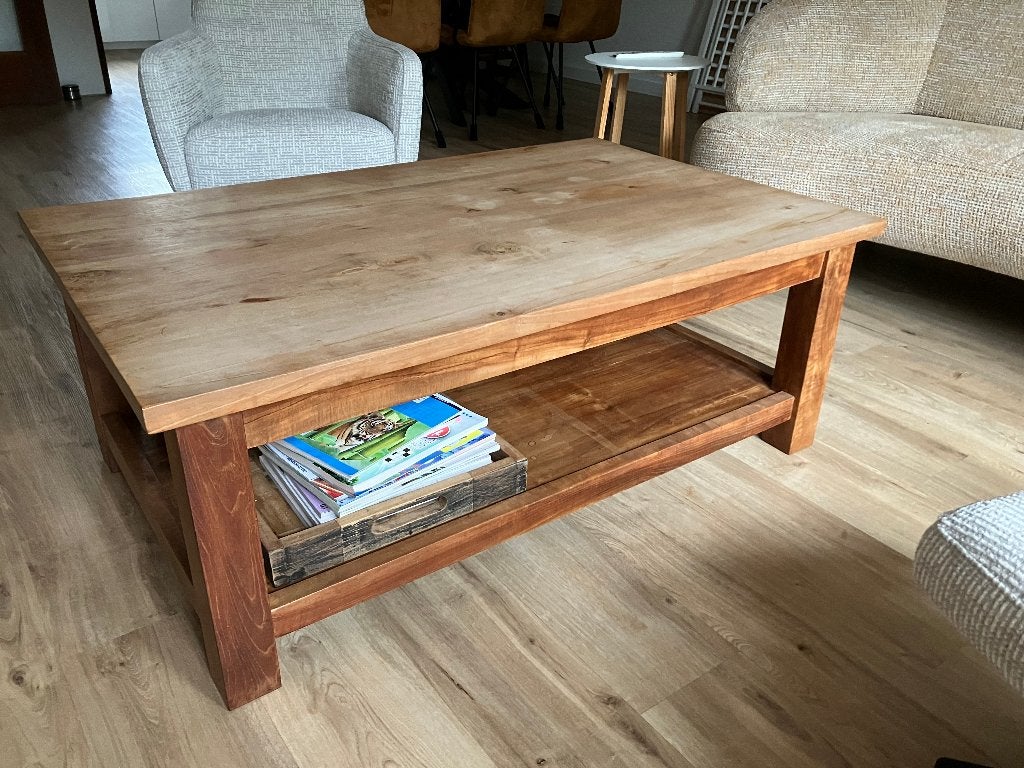 Salontafel, Ophalen, Gebruikt, 100 tot 150 cm, Strak, robuust