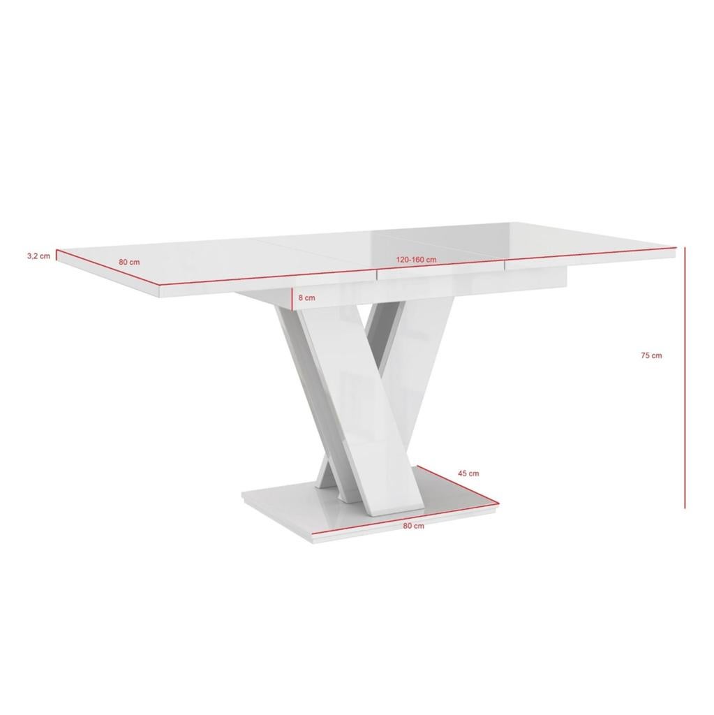 Uitschuifbare Eetkamertafel Moris - Betonlook Grijs/Wit, Huis en Inrichting, Tafels | Eettafels, Ophalen, 100 tot 150 cm, 50 tot 100 cm