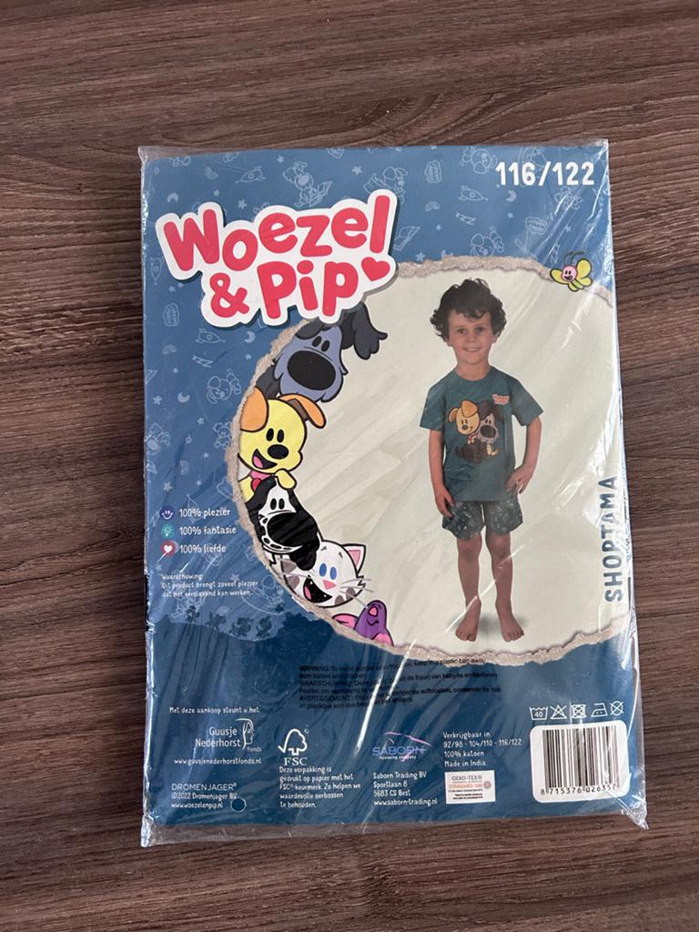 Woezel & Pip Shortama - Nieuw - 116/122, Kinderen en Baby's, Ophalen of Verzenden, Nieuw, Jongen, Nacht- of Onderkleding