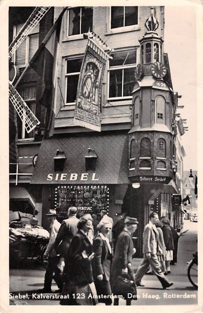 Amsterdam Kalverstraat Winkel Juwelier Siebel, Ophalen of Verzenden, 1940 tot 1960, Ongelopen, Noord-Holland