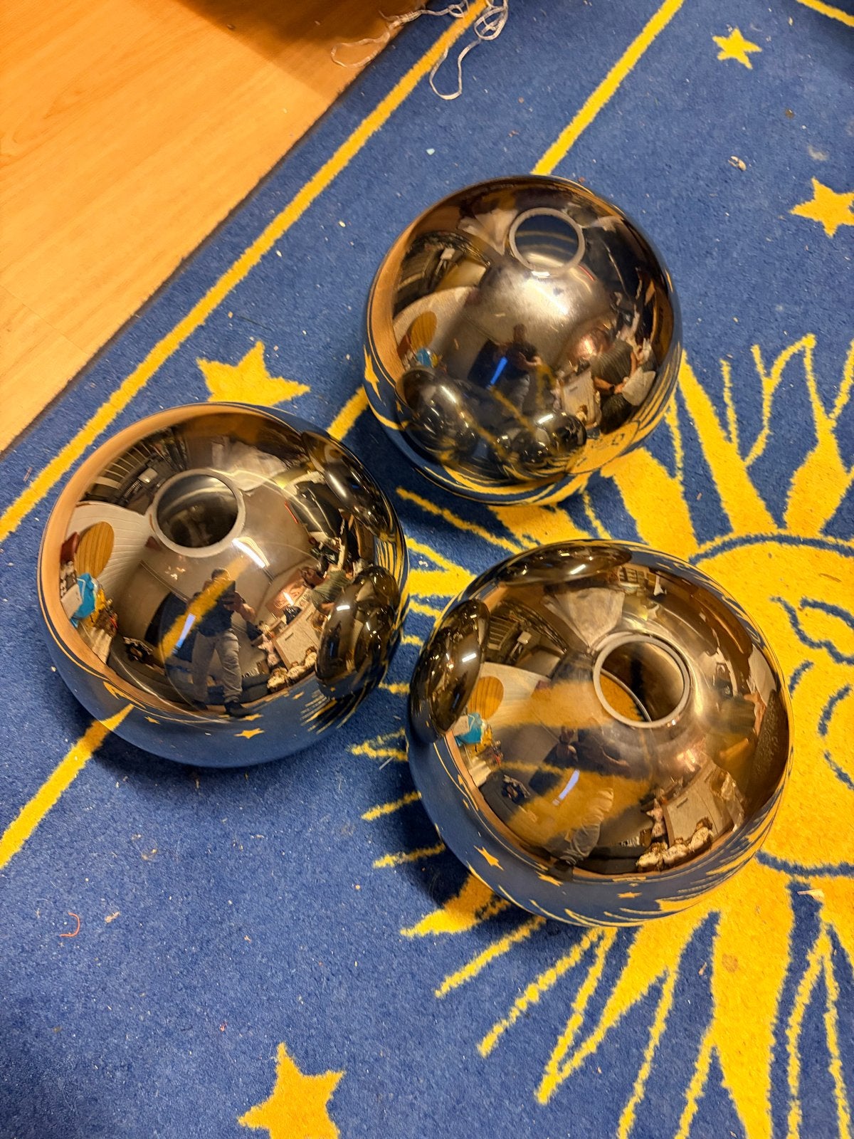 3 extra spiegelglazen bollen voor Alzalux hanglamp, Ophalen, Overige merken, Gebruikt, Glas