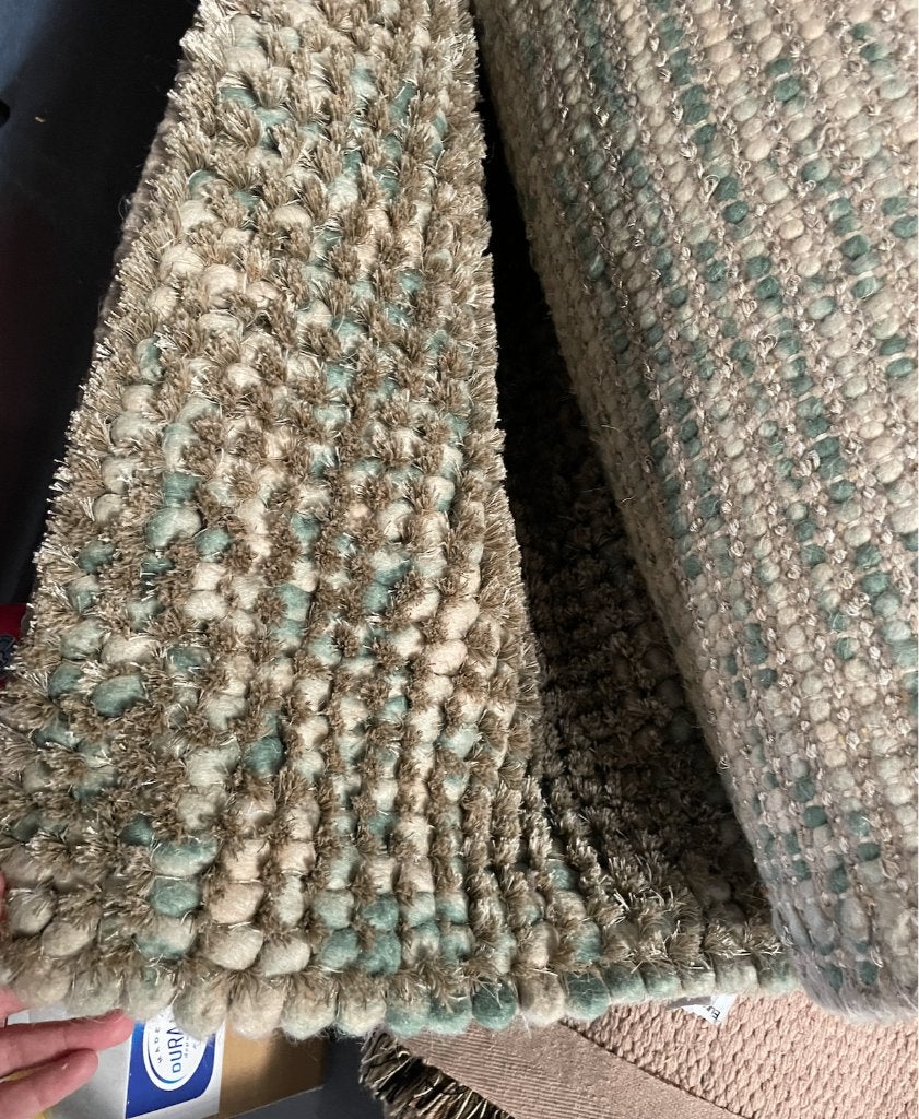 Vloerkleed Groen hoogpolig met bolletjes, Ophalen, Modern eigentijds design, 150 tot 200 cm, 200 cm of meer