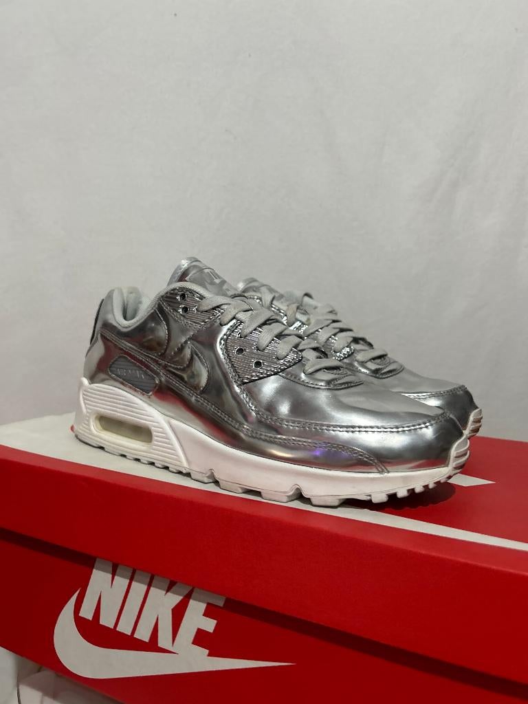 ALS NIEUW! Maat 42 - Nike Air Max 90 Liquid Metal Silver, Overige kleuren, Verzenden, Nike, Nike