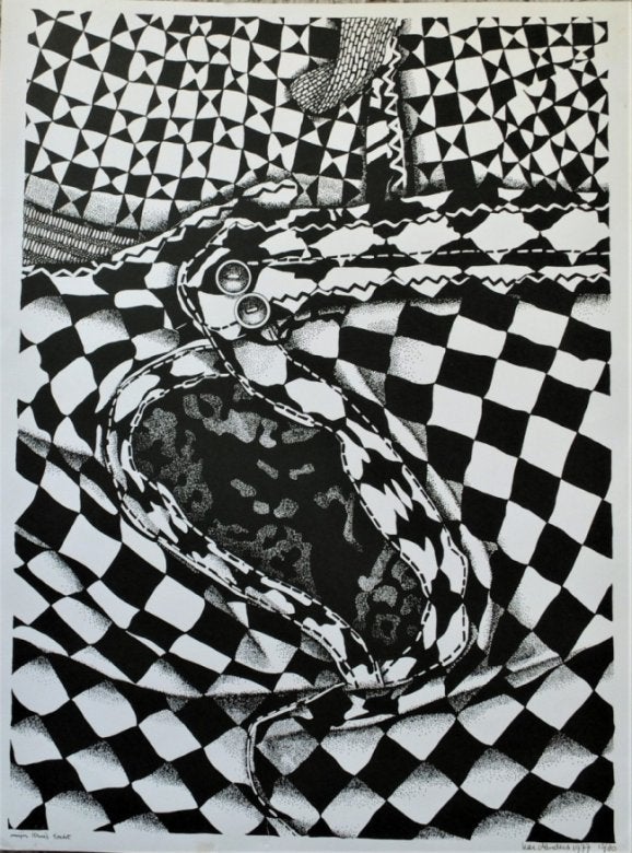 Henri Har Sanders(1929) Zeefdruk " Mijn Kruistocht " Ges Gen, Abstract, Zeefdruk, Ingelijst, Ophalen of Verzenden