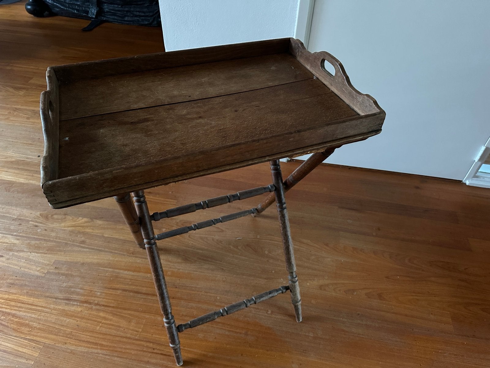 Antieke Schraagtafel (Dienblad), Huis en Inrichting, Ophalen, Gebruikt, 55 tot 75 cm, 60 cm of meer