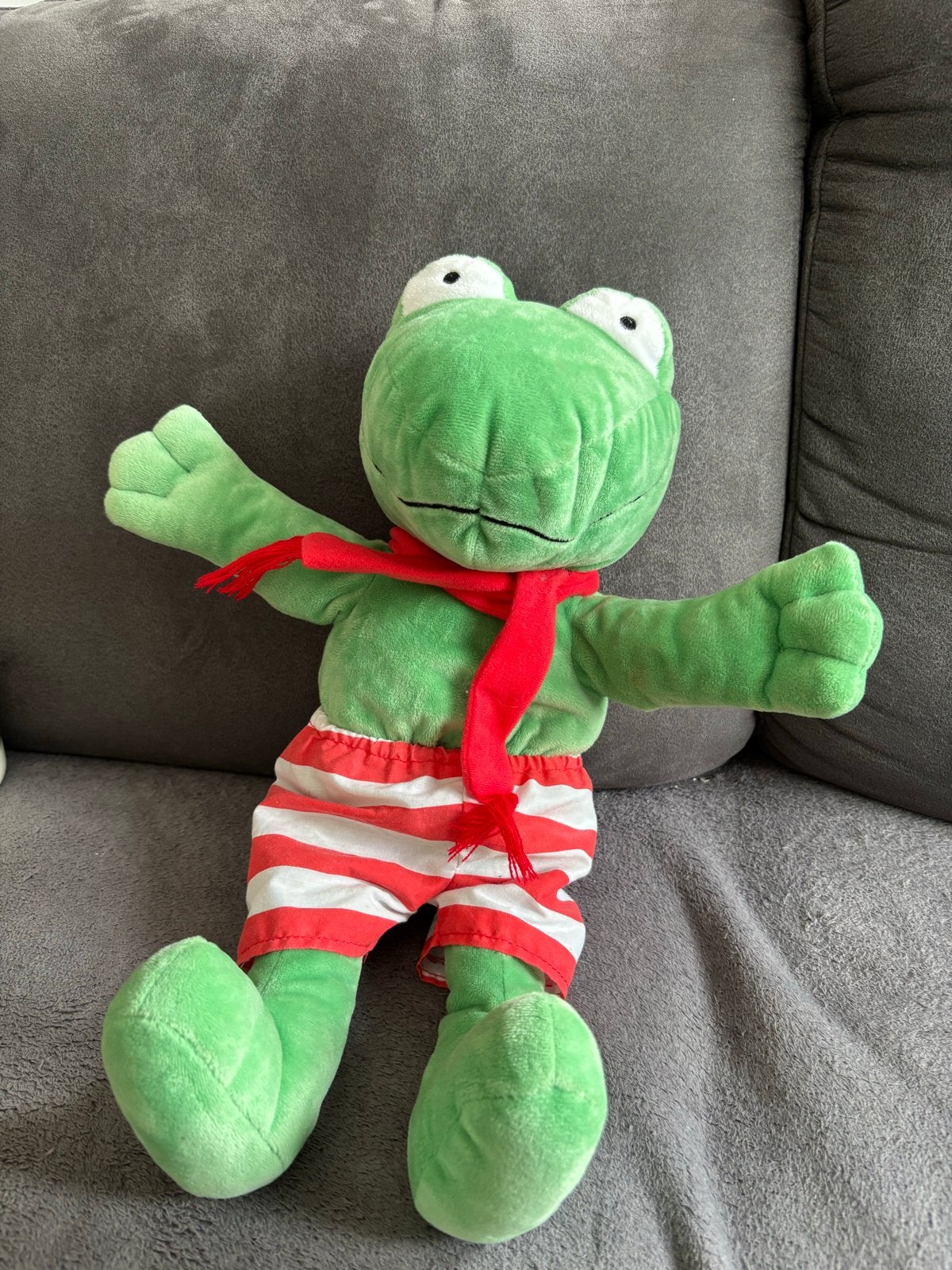 Kikker knuffel en handpop - Max Velthuis - 40 cm, Kikker, Overige merken, Overige karakters, Ophalen of Verzenden