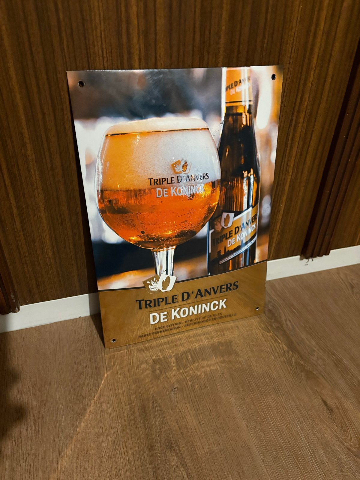 Triple d'Anvers De Koninck emaille reclamebord, Ophalen of Verzenden, Zo goed als nieuw, Reclamebord