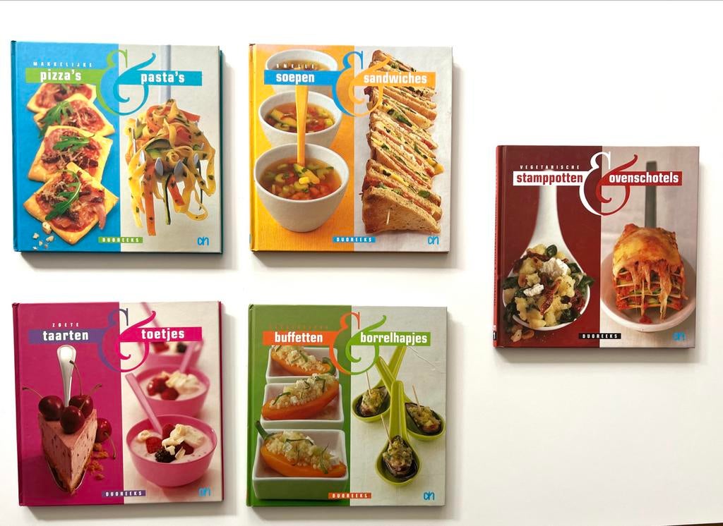 Serie van 5 Albert Heijn kookboeken duoreeks, Ophalen of Verzenden, Gelezen, Europa, Hoofdgerechten
