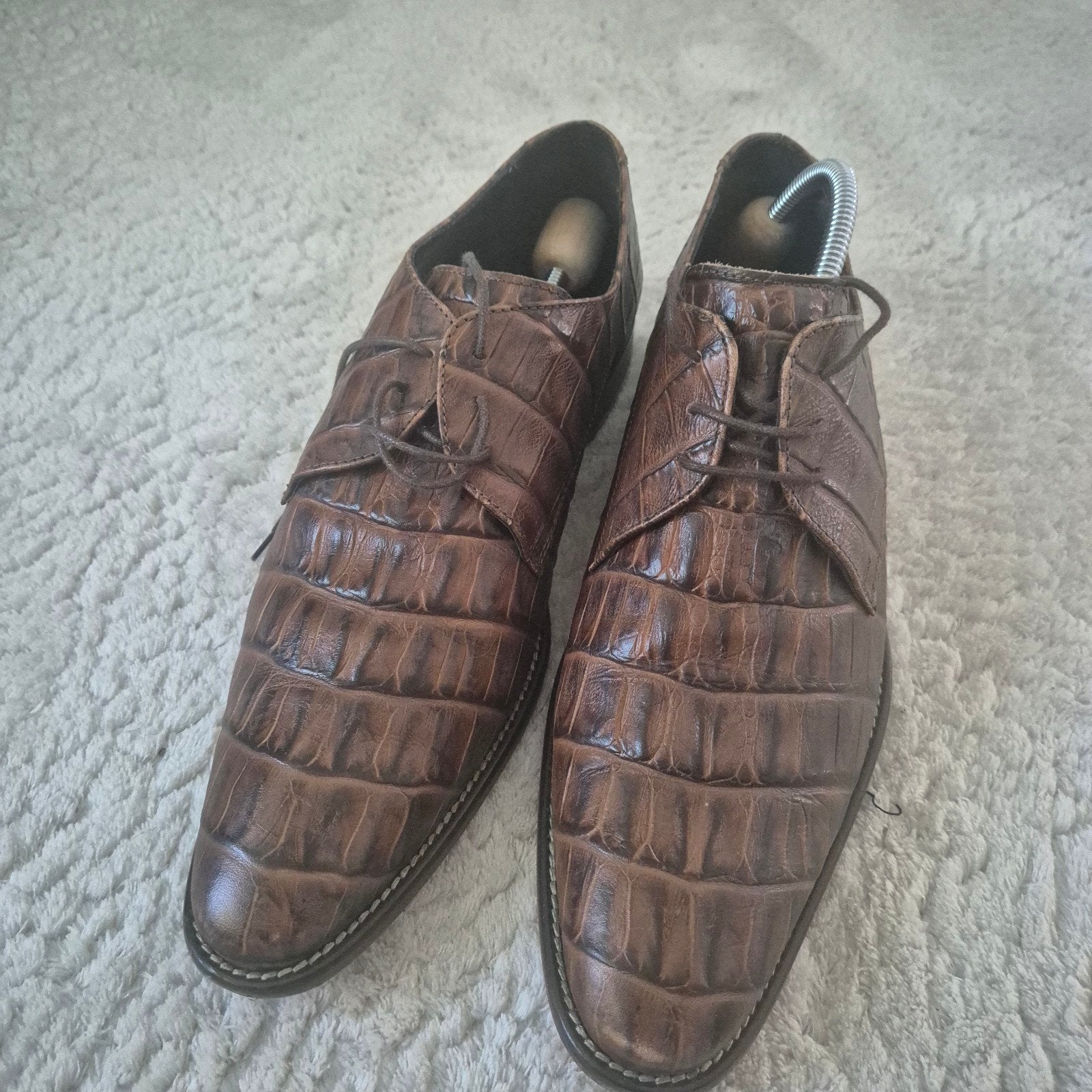 Bruine  leren veterschoenen, maat 44, Ophalen of Verzenden
