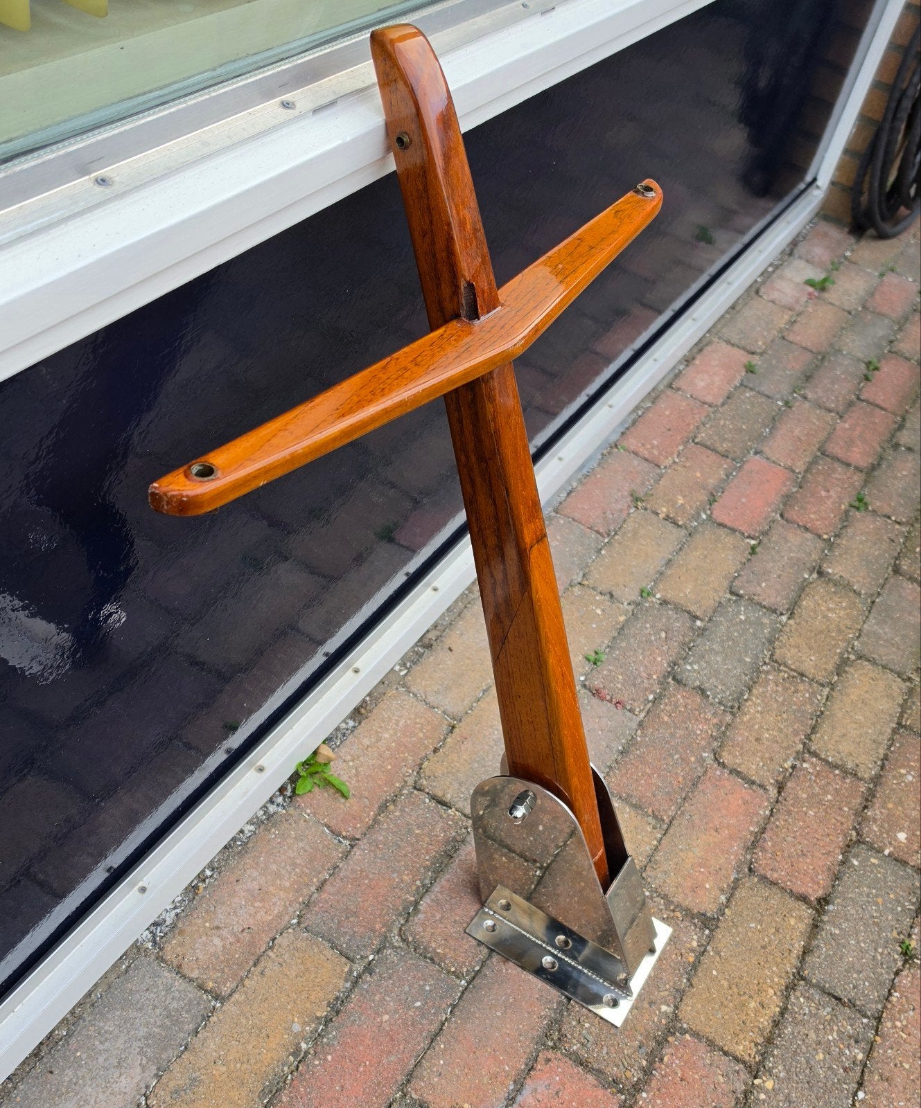 Luxe Mahonie Houten Siermast (70 cm) incl. RVS Kantelvoet, Watersport en Boten, Accessoires en Onderhoud, Ophalen of Verzenden