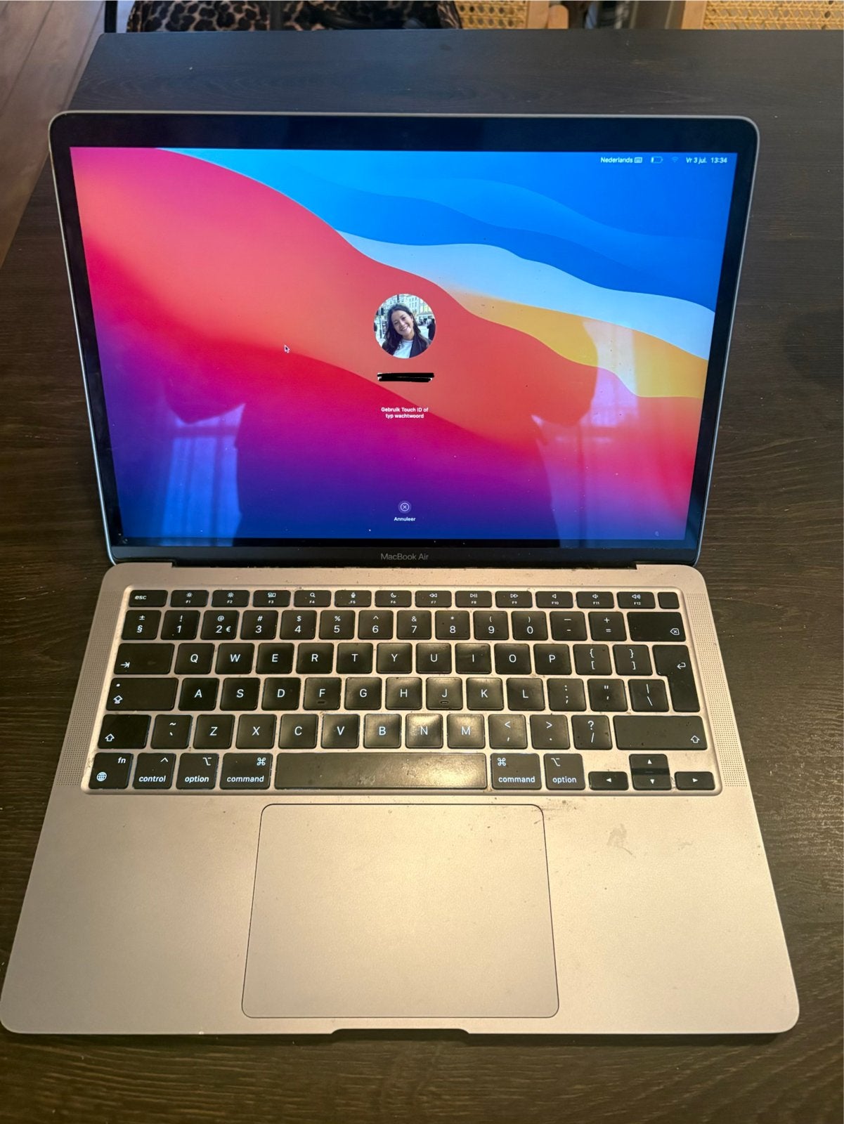 MacBook Air (M1, 2020) - 8GB RAM, 256GB opslag, 256 GB, Qwerty, 8 GB, 13 inch